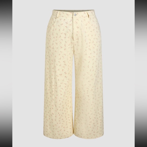 Cider Cream Floral Wide-Leg Pants - Picture 3 of 5